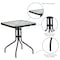 Flash Furniture 3PC Patio Set-23.5SQ Glass Table, 2 Brown Chairs TLH-073A1303C-BN-GG - alternate 2